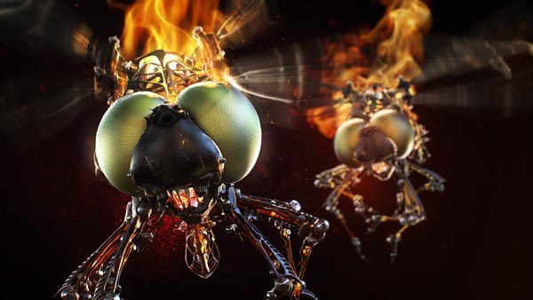 3D Design and Animation for Imaginary Vodka Brand Blazing Dragonfly Commercial