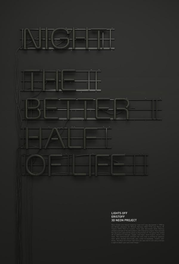 Lights Off - 3D Typography Campaign for Eristoff Vodka