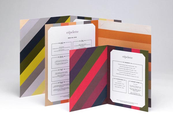 Espelette Menu - Graphic Design by Construct