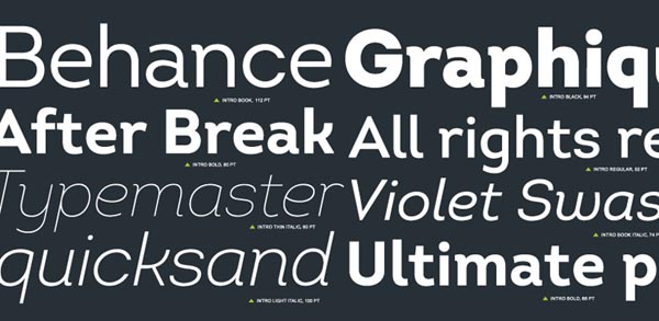 Some examples of the different weights and styles.