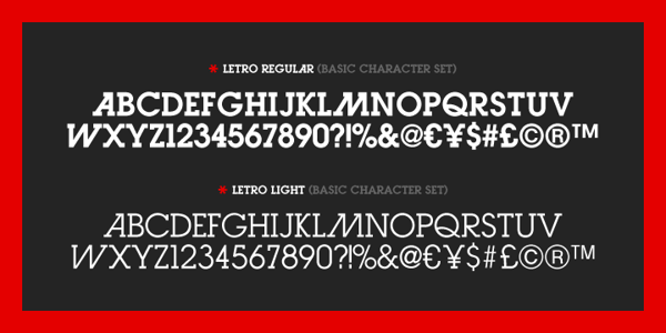 Letro Font  - modern slab serif typeface