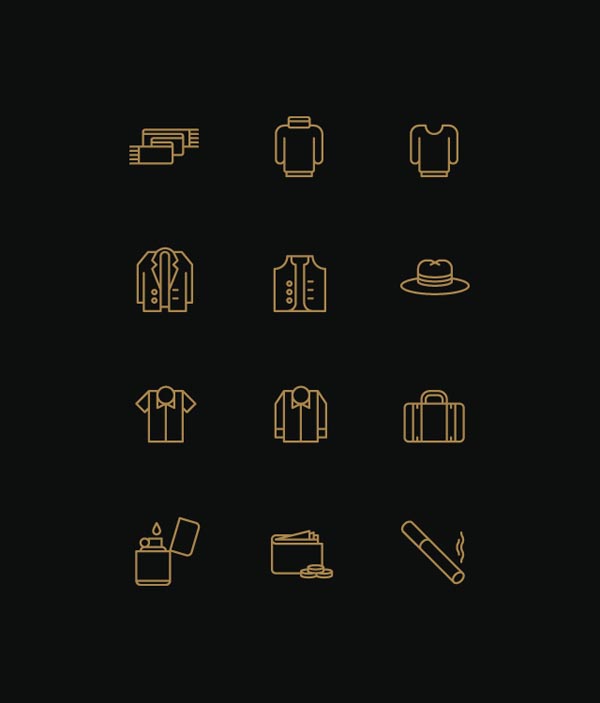 Men's Garments Icons by Designer Tim Boelaars