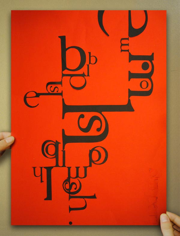 Typographic Poster Design with Glued Letters by Fermin Guerrero