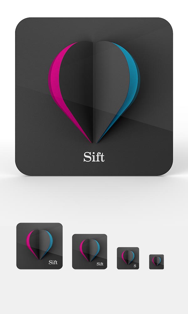 iOS Icon Proposal Work by Omar Puig for "sift" app