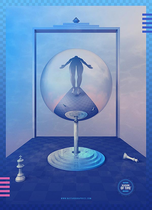 Illusion Of Time - Surreal Digital Illustration by Julien Rivoire / Bastardgraphics