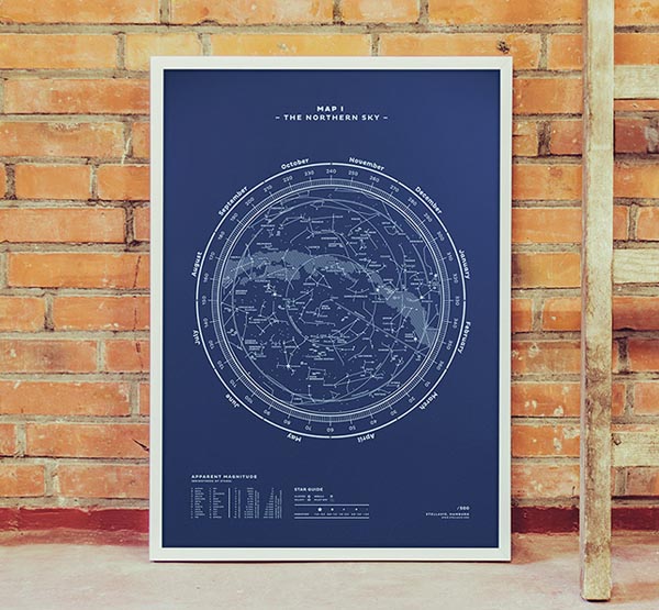 Map I - The Northern Sky Silkscreen Print