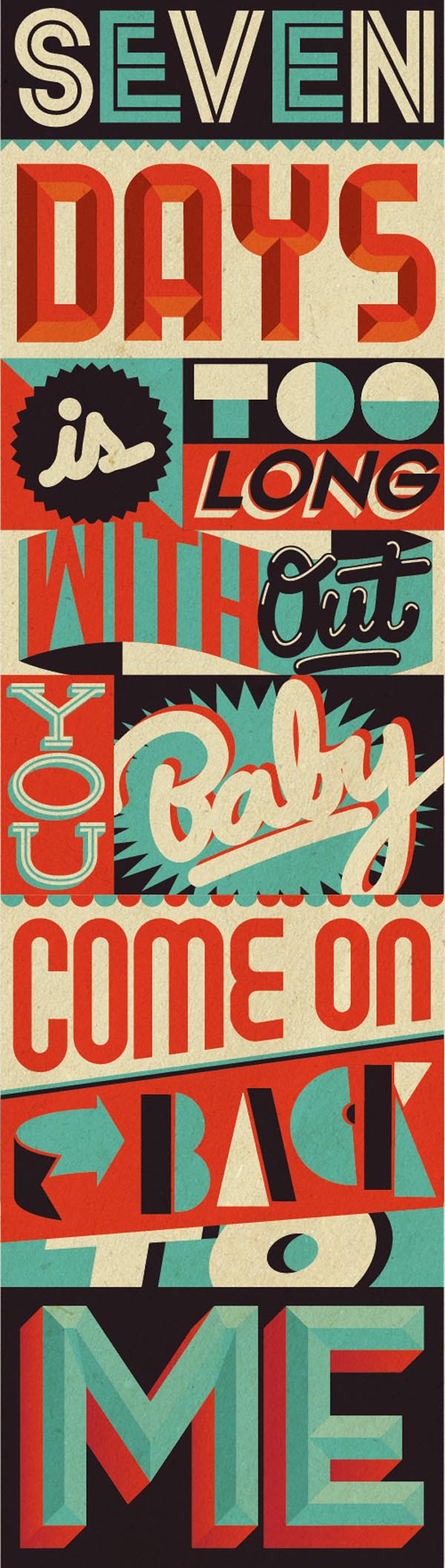 Seven Days - Typographic Illustration by Sam Bevington Seven Days - Typographic Illustration by Sam Bevington