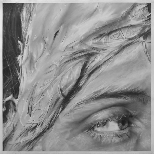 Cream, graphite on paper drawing by Melissa Cooke