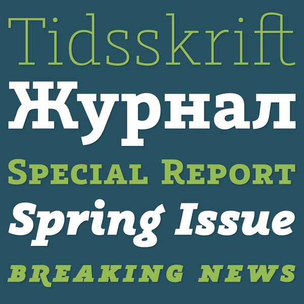 Graublau Slab Pro typeface designed by Georg Seifert