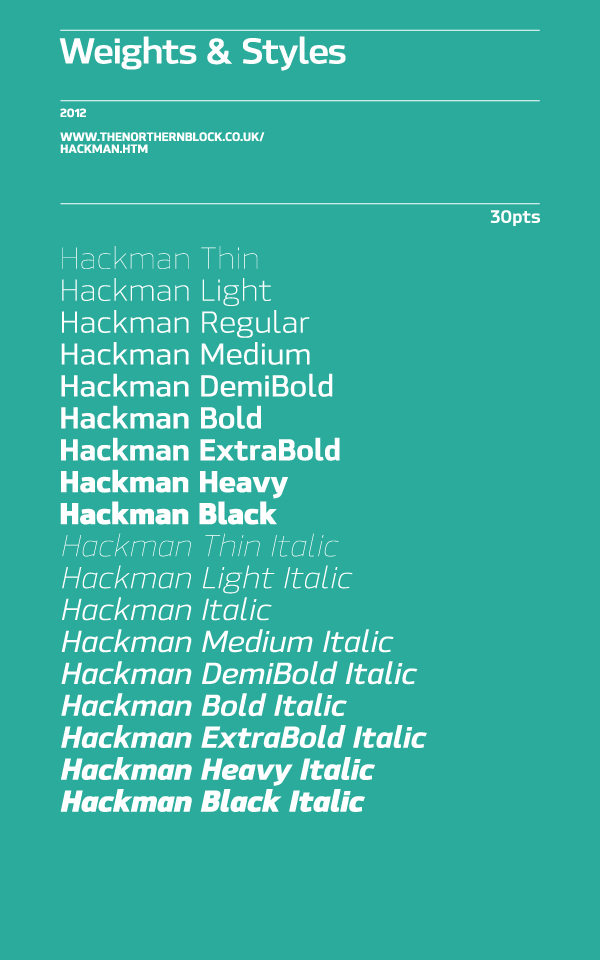 Hackman Font - Weights and Styles Hackman Font - Weights and Styles