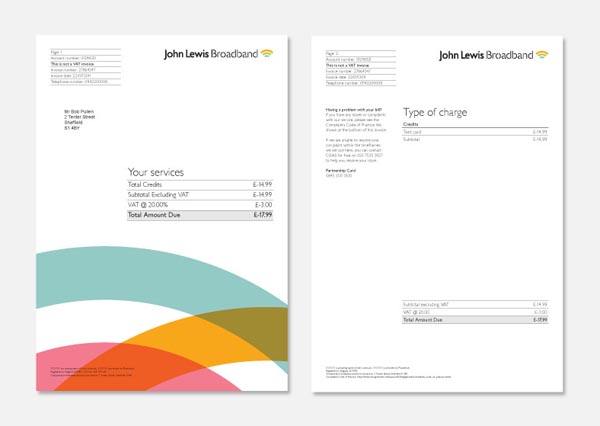 John Lewis Broadband - Stationery Design by NB Studio