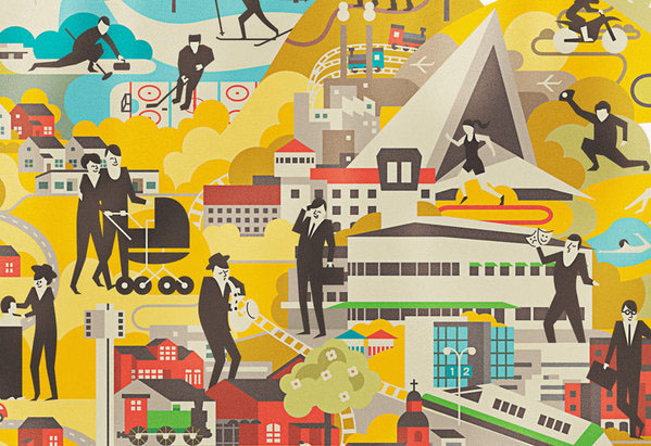 City of Hyvinkää Illustration by Vesa Sammalisto