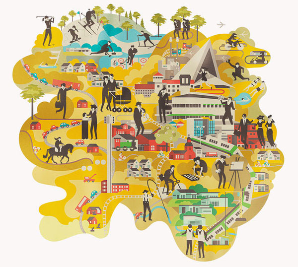 City of Hyvinkää Illustration by Vesa Sammalisto
