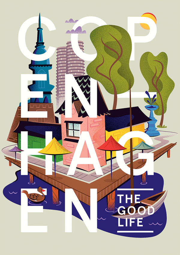 Copenhagen Illustrations  by Matt Chase for a City Map