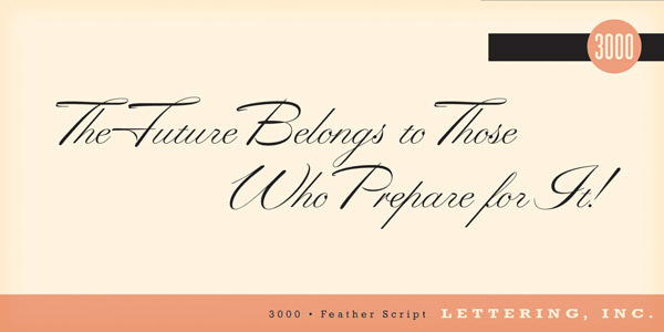 Feather Script - handlettering font design from the mid 1940s