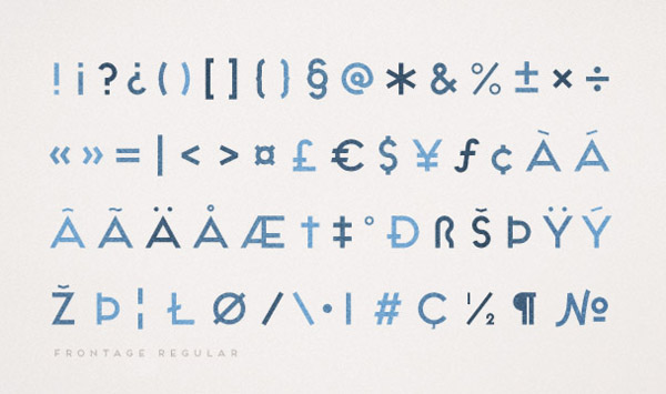 Frontage - special characters (one layer)