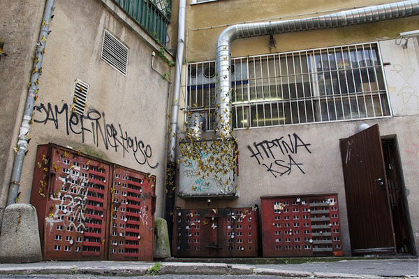 Miniature Apartment Buildings - Street Art by Evol
