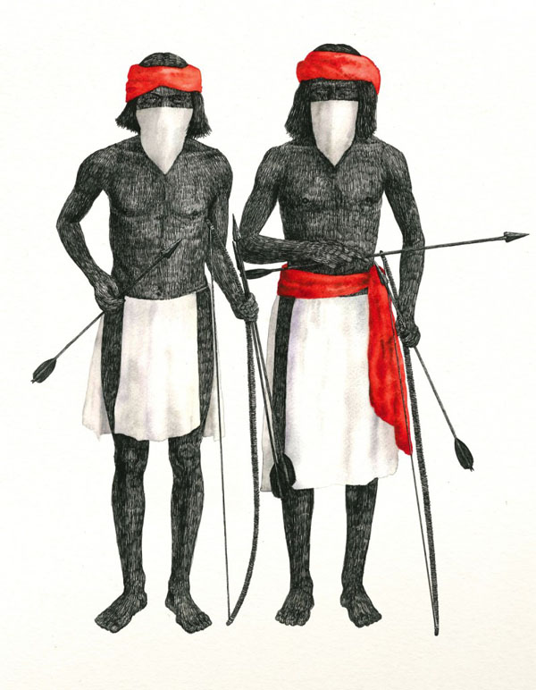 TWIN HUNTERS - ink and whatercolor artwork by TIPI THIEVES
