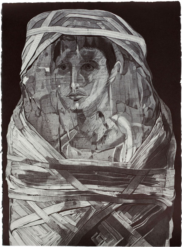 The Hollow Man 2011 Ballpoint Pen on Paper Drawing by Boo Saville