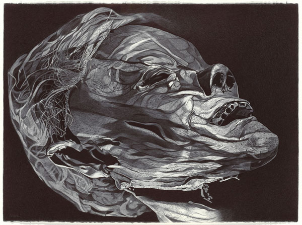 The Last Man 2010 Ballpoint Pen on Paper Artwork by Boo Saville