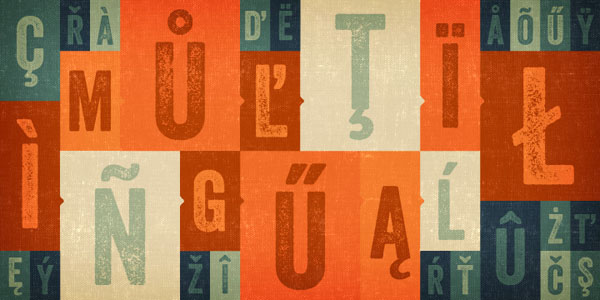 Veneer grunge hand-crafted letterpress font from Yellow Design Studio