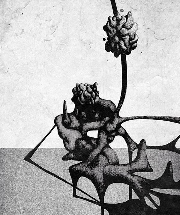 surrealist and abstract drawing by Bora Başkan