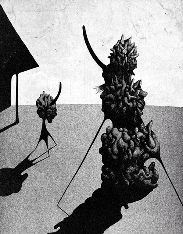 surrealist and abstract drawing by Bora Başkan