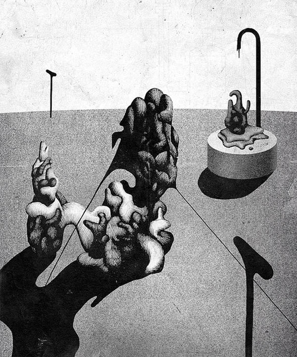 surrealist and abstract drawing by Bora Başkan