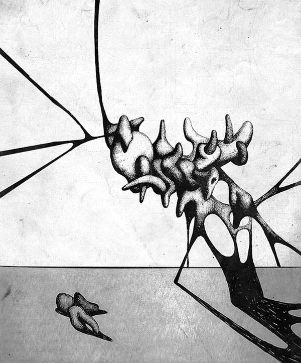 surrealist and abstract drawing by Bora Başkan