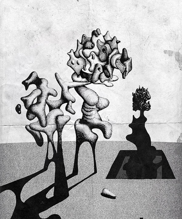 surrealist and abstract drawing by Bora Başkan
