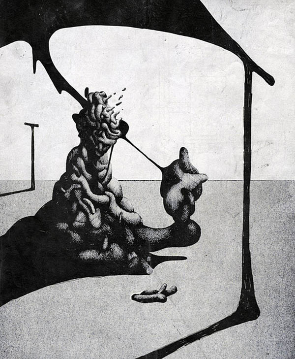 surrealist and abstract drawing by Bora Başkan