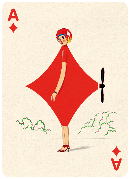 Ace Diamonds Playing Card Illustration by Jonathan Burton