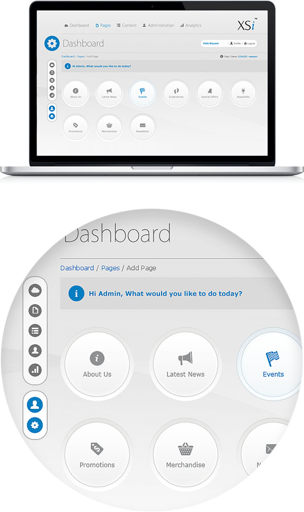 CMS - User Interface Design by Waseem Arshad - dashboard