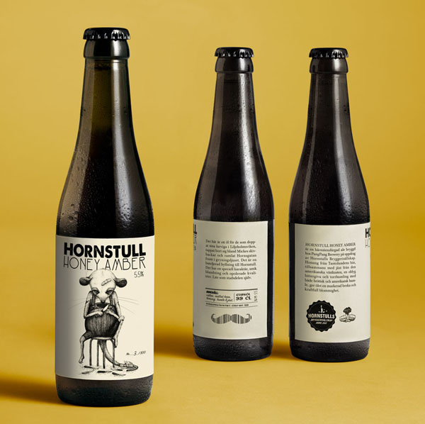 Hornstull Honey Amber - Package Design and Illustration by Abby Norm