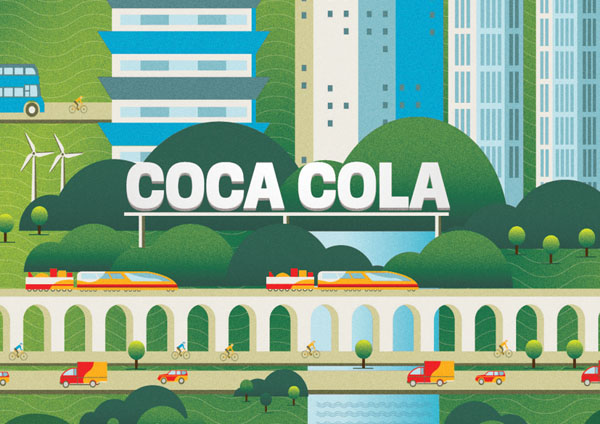 Newsweek Landscape Illustration by Neil Stevens - close up