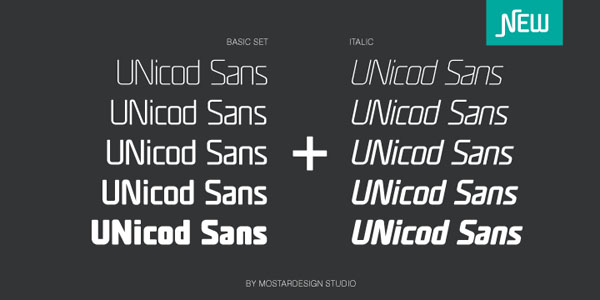 UNicod Sans - Basic Set and Italics