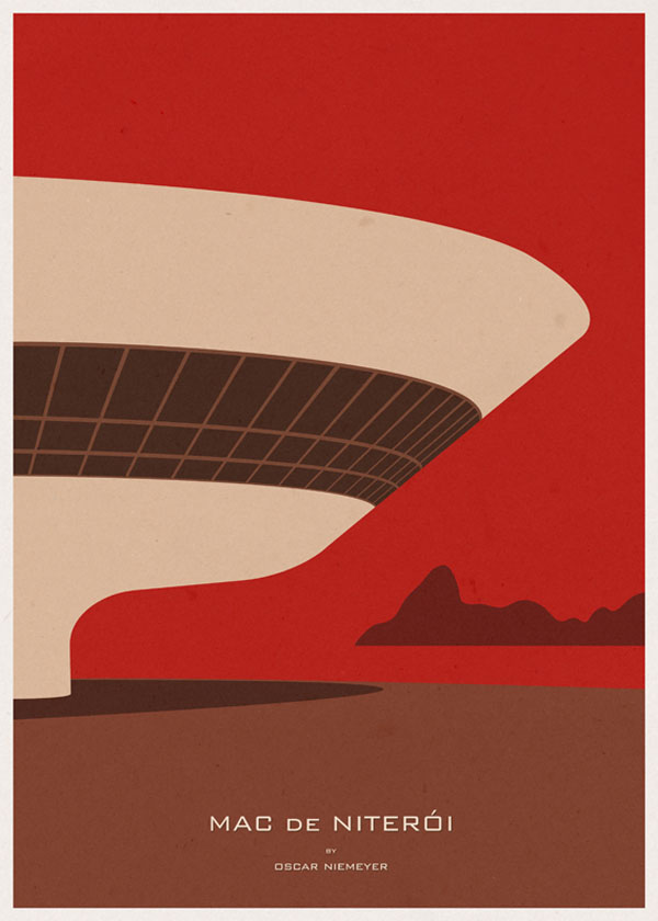 ARCHITECTURE - Brazil - Mac de Niterói - Poster Illustration by André Chiote ARCHITECTURE - Brazil - Mac de Niterói - Poster Illustration by André Chiote