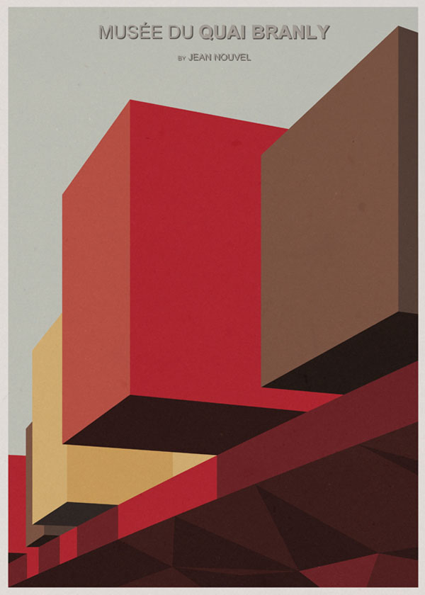 ARCHITECTURE - France - Musée du Quai Branly - Graphic Poster Design by André Chiote ARCHITECTURE - France - Musée du Quai Branly - Graphic Poster Design by André Chiote