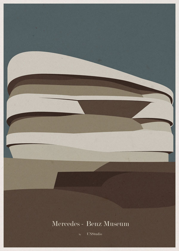ARCHITECTURE - Germany - Mercedes Benz Museum - Poster Design by André Chiote ARCHITECTURE - Germany - Mercedes Benz Museum - Poster Design by André Chiote