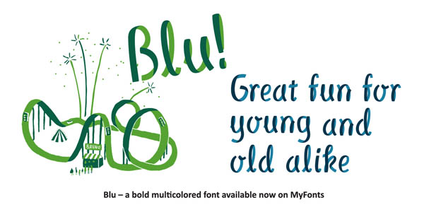 Blu - multilayered ribbon font Blu - multilayered ribbon font