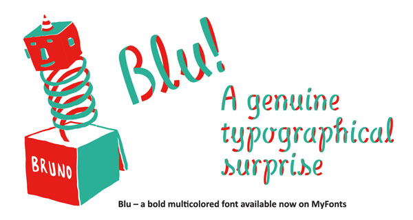 Blu - multilayered ribbon font Blu - multilayered ribbon font