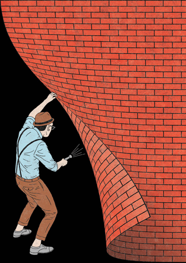 Editorial Illustration by Robbie Porter for the secret issue of The Other Side Magazine
