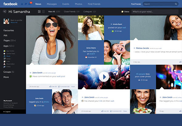 Facebook Web Design Concept by Fred Nerby