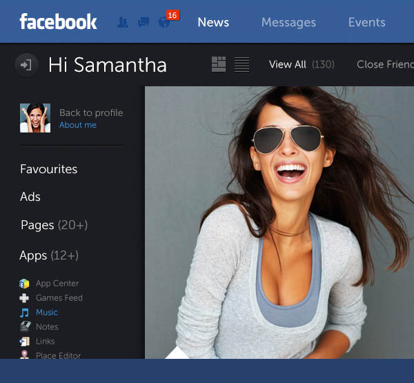 Facebook Web Design Concept by Fred Nerby