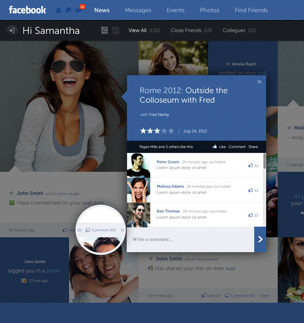 Facebook Web Design Concept by Fred Nerby
