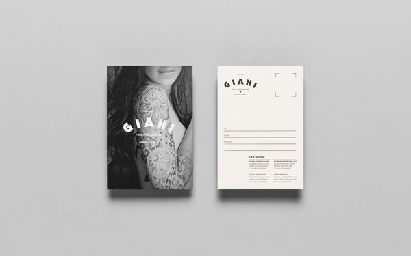 Giahi tattoo and piercing studio - business card design by Anagrama Giahi tattoo and piercing studio - business card design by Anagrama