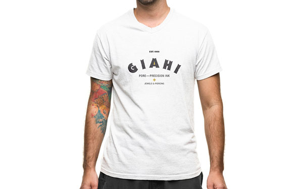 Giahi tattoo and piercing studio - t-shirt design by Anagrama Giahi tattoo and piercing studio - t-shirt design by Anagrama