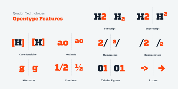 Quadon - open type features