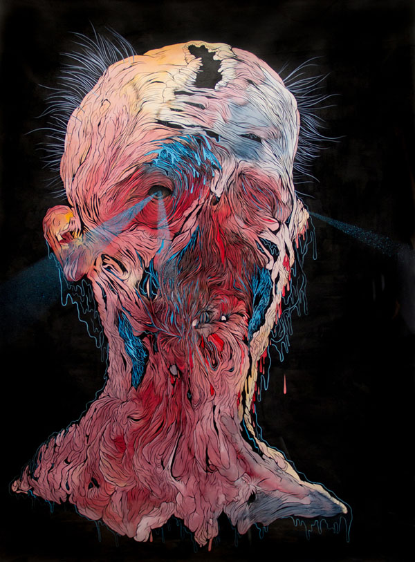 Scott Greenwalt - Medication No Medication - ink, gouache, acrylic gouache on paper