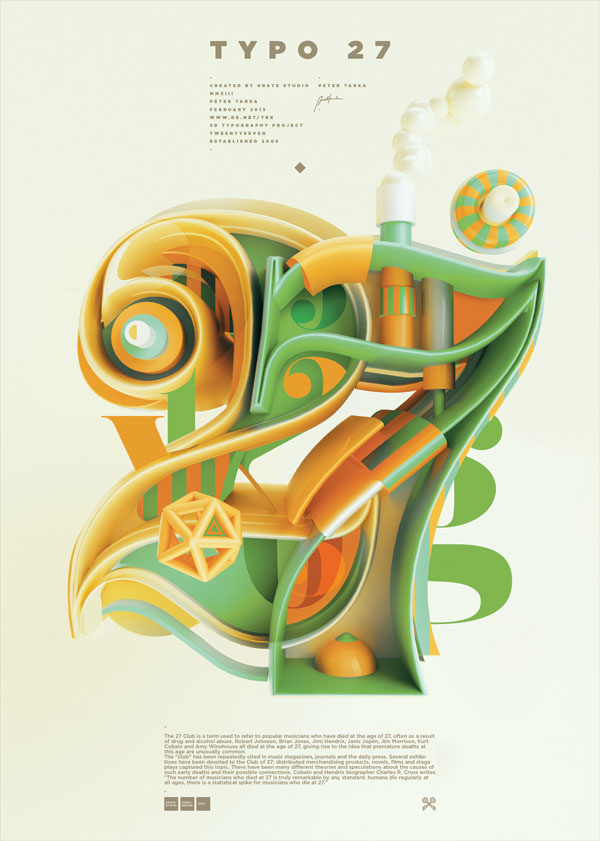 Typo 27 - 3D Typography and Graphic by Peter Tarka